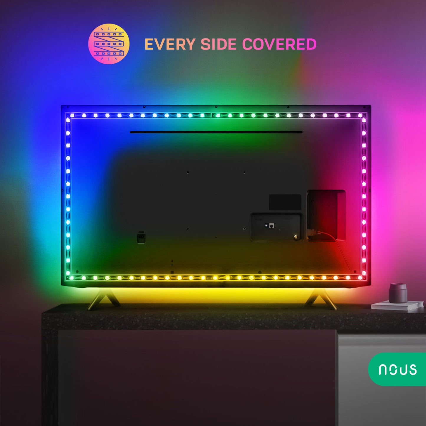Banda LED TV RGB Nous F9, Smart, Wifi, USB, 2m, LED 5050