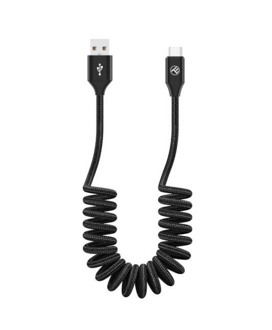 Cablu extensibil USB to Type-C 3A 1..8m negru.
