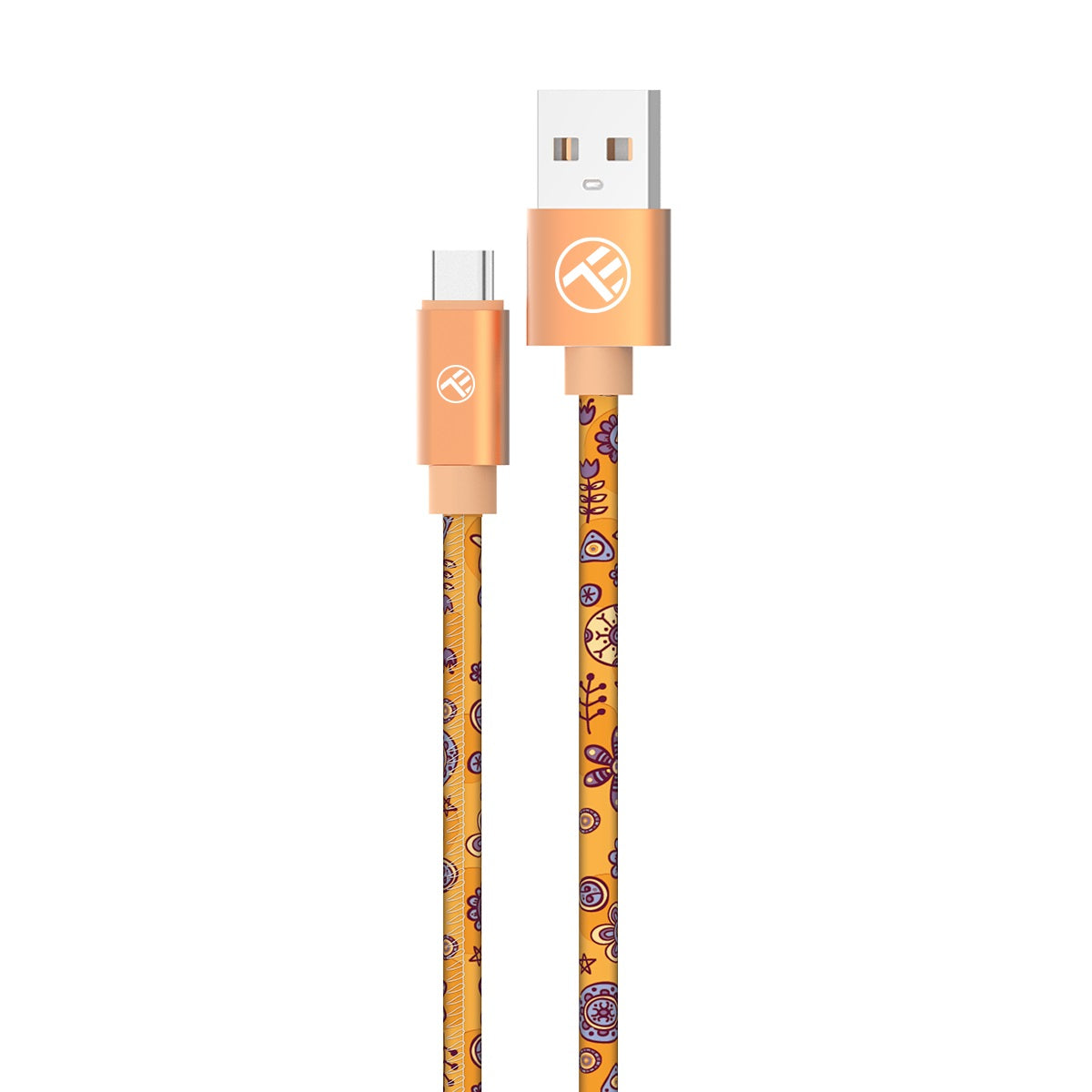 Cablu Graffiti Tellur USB to Type-C 3A 1m portocaliu