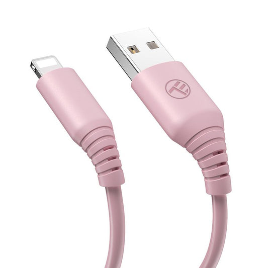 Cablu silicon USB to Lightning 3A 1m roz