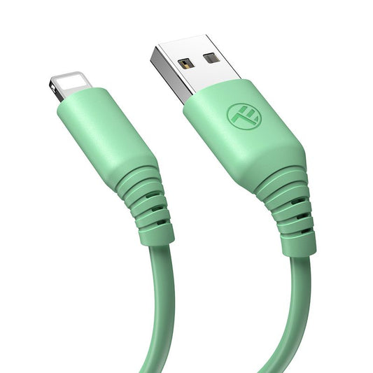Cablu silicon USB to Lightning 3A 1m verde
