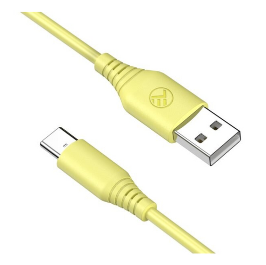 Cablu silicon USB to Type-C 3A 1m galben