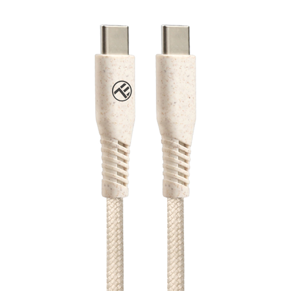 Cablu Tellur ECO Type-C to Type-C 3A PD60W 1m nailon crem