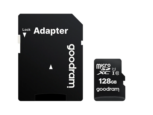 Card de memorie microSD Goodram 128GBUHS Icls 10 + adaptor M1AA-1280R12