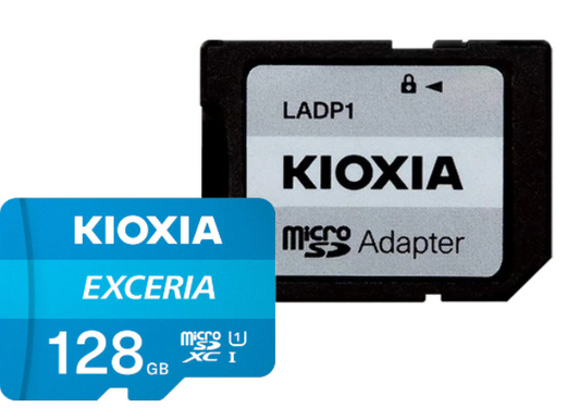 Card de memorie microSD Kioxia Exceria (M203) 128GBUHS I U1+ adaptor LMEX1L128GG2