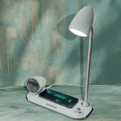 Incarcator wireless birou Tellur 15W Boxa Bluetooth 5W Lampa de birou Tellur Nostalgia Alb